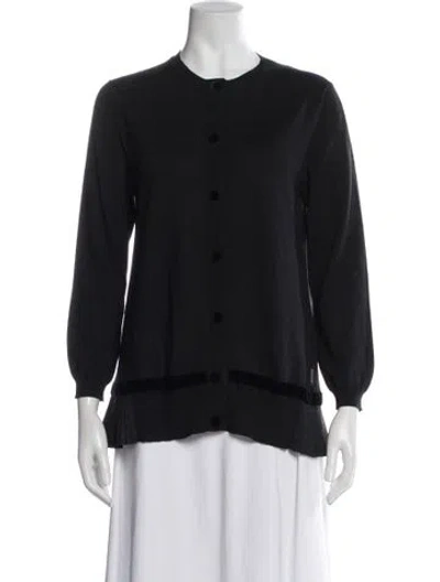 Pre-owned Moncler Wool Crew Neck Sweater In Gray