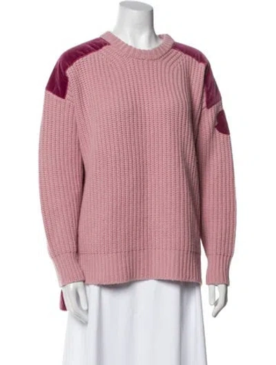 Pre-owned Moncler Wool Crew Neck Sweater In Pink