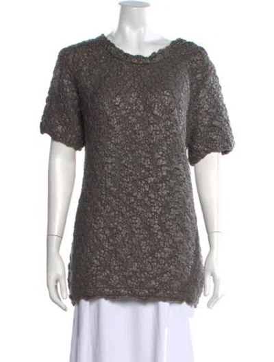 Pre-owned Moncler Wool Crew Neck Sweater In Silver