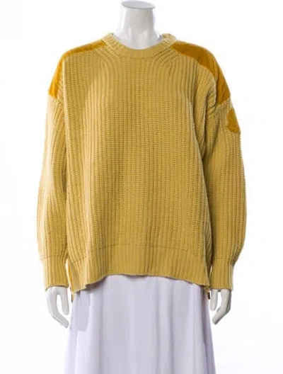 Pre-owned Moncler Wool Crew Neck Sweater In White