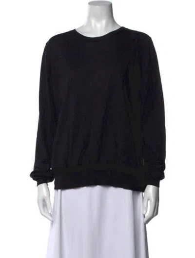 Pre-owned Moncler Wool Crew Neck Sweatshirt In Black