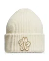 Moncler Wool Cuffed Beanie In Natural