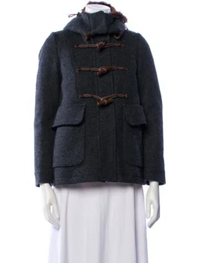 Pre-owned Moncler Wool Down Coat In Black