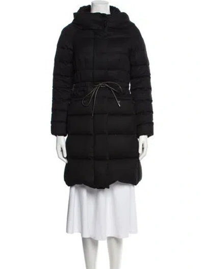 Pre-owned Moncler Wool Down Coat In Black