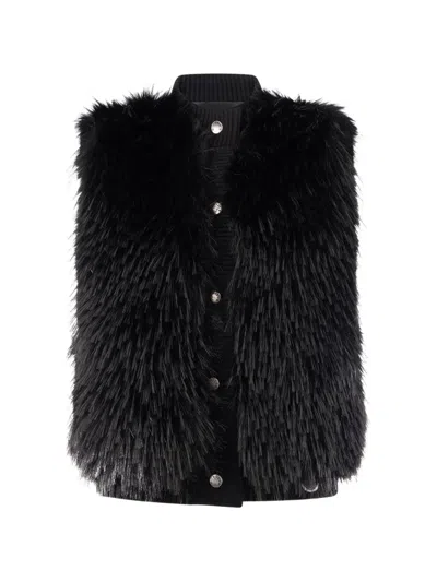 Moncler Wool Down Gilet In Black