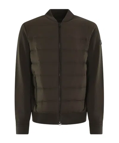 Moncler Wool Down Jacket In Brown