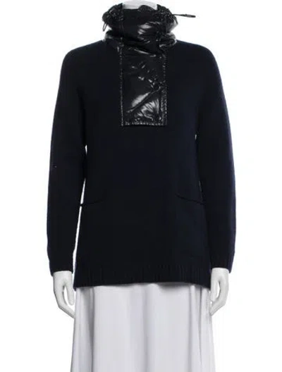 Pre-owned Moncler Wool Down Jacket In Blue
