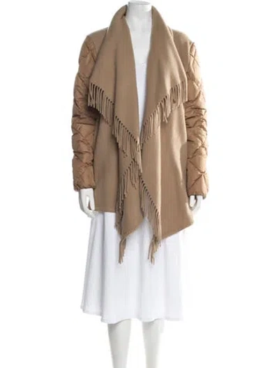 Pre-owned Moncler Wool Down Jacket In Brown