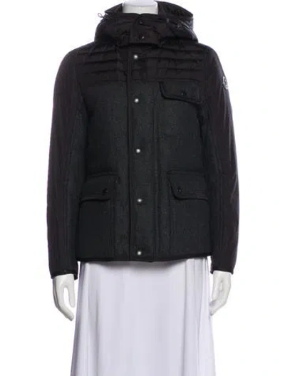 Pre-owned Moncler Wool Down Jacket In Gray