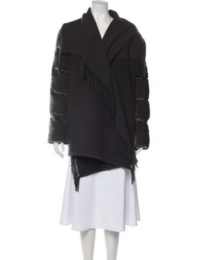 Pre-owned Moncler Wool Down Jacket In Gray