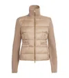 Moncler Down-paneled Faux Fur And Wool Cardigan In Beige