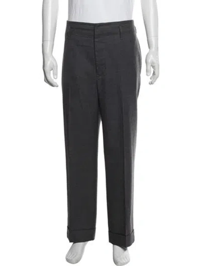 Pre-owned Moncler Wool Dress Pants In Gray