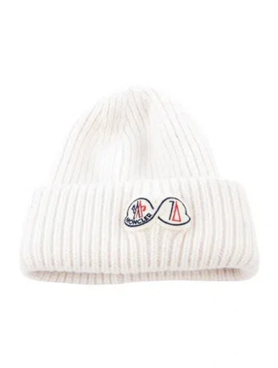 Pre-owned Moncler Wool Embroidered Beanie In Neutral