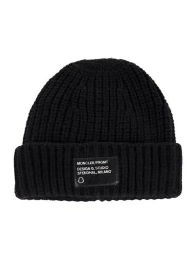 Pre-owned Moncler Wool Fragment Beanie In Black