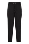 Moncler Wool Blend Gabardine Pants In Black