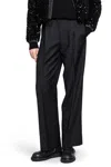 Moncler Wool Gabardine Tailored Pants In Black