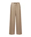 Moncler Wool Gabardine Tailored Pants In Brown