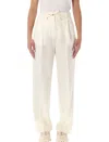 Moncler Wool Gabardine Tailored Trousers In Neutral
