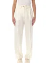 Moncler Wool Gabardine Tailored Trousers In White