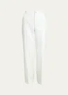 Moncler Wool Gabardine Trousers In Cream