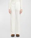 Moncler Wool Gabardine Trousers In Cream