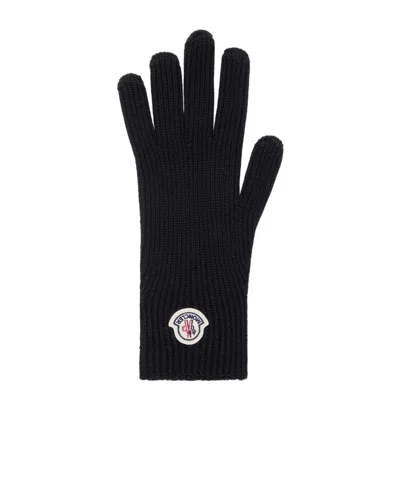 Moncler Wool Gloves In Blue
