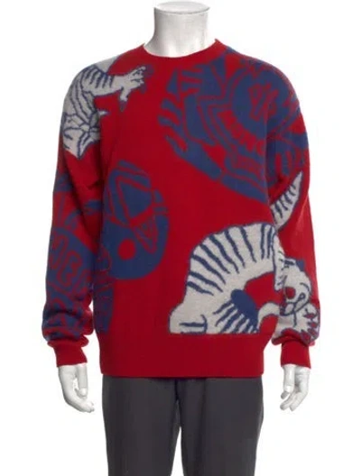 Pre-owned Moncler Wool Graphic Print Pullover In Red