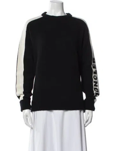 Pre-owned Moncler Wool Graphic Print Sweater In Black