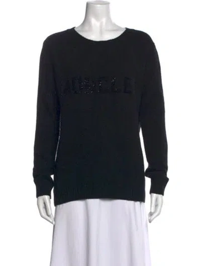 Pre-owned Moncler Wool Graphic Print Sweater In Black