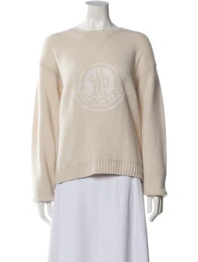Pre-owned Moncler Wool Graphic Print Sweater In Neutral