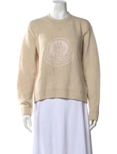 Pre-owned Moncler Wool Graphic Print Sweater In Neutral
