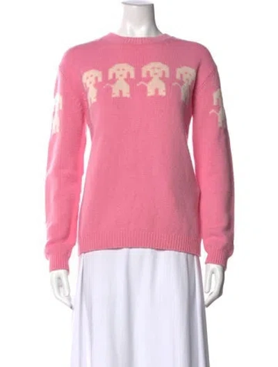 Pre-owned Moncler Wool Graphic Print Sweater In Pink