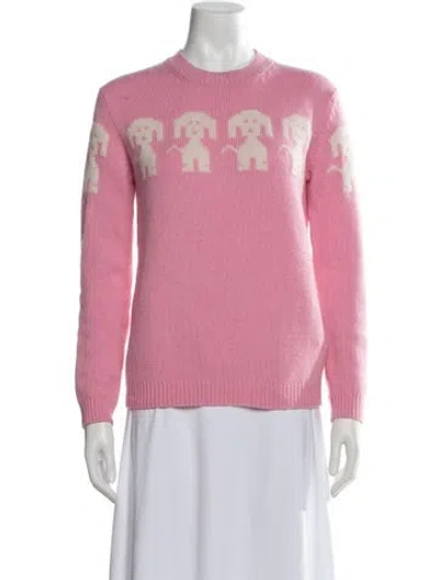 Pre-owned Moncler Wool Graphic Print Sweater In Pink