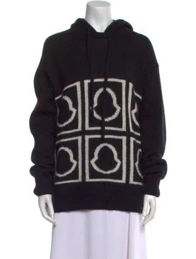 Pre-owned Moncler Wool Graphic Print Sweater In White