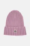 Moncler Pink Logo Beanie Hat