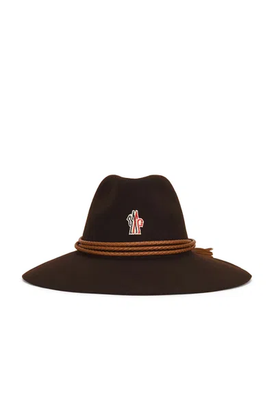 Moncler Braided-tassel Felt Hat In Brown