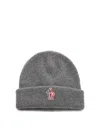 Moncler Ribbed Cuff Hat For Cold Weather In Gray