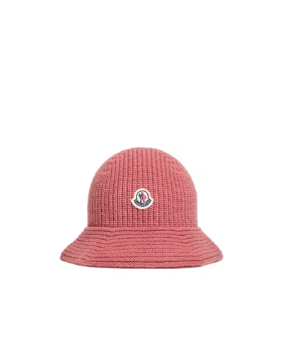 Moncler Wool Hat In Pink