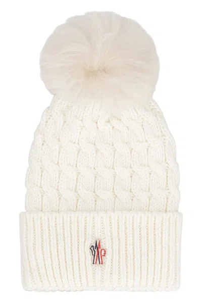 MONCLER WOOL HAT WITH POM POM