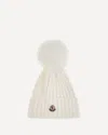 Moncler Wool Hat With Pon Pon In White