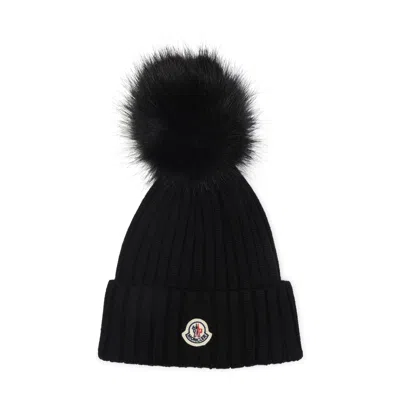Moncler Wool Hat Women In Black