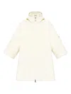 Moncler Wool Hooded Zip-up Cape In Neutral