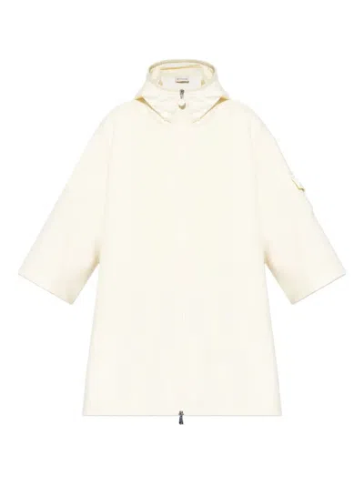 MONCLER MONCLER WOOL HOODED ZIP-UP CAPE