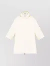 Moncler Wool Hooded Zip-up Cape In White