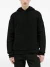 Moncler Men Wool Hooded Sweatshirt In Black