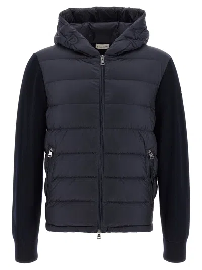 MONCLER WOOL HOODIE SWEATSHIRT BLUE