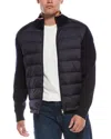 Moncler Padded Cotton Cardigan In Black