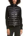 Moncler Ribbed Wool And Quilted Shell Down Jacket In Black
