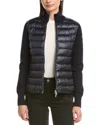 Moncler Combo Down Short Cardigan In Black