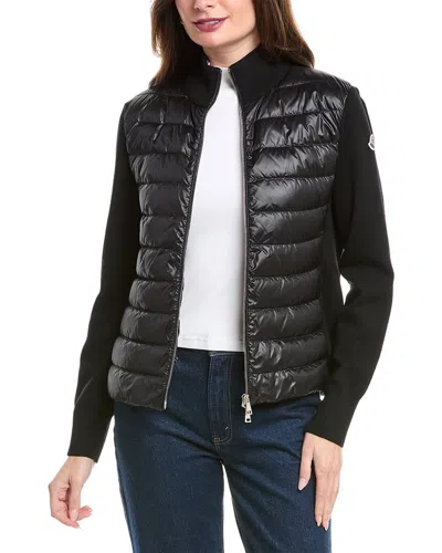 Moncler Padded Wool Zip-up Cardigan In Multi